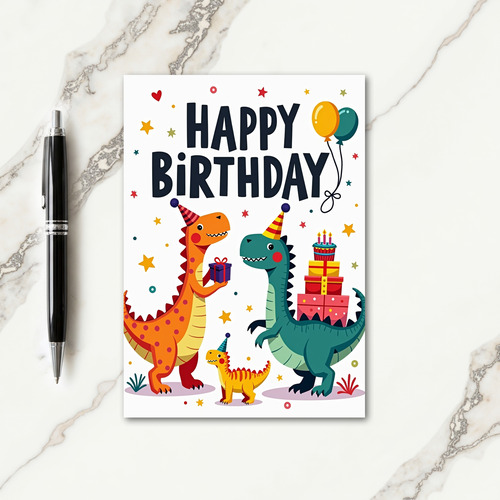 Reptile Party Birthday Card