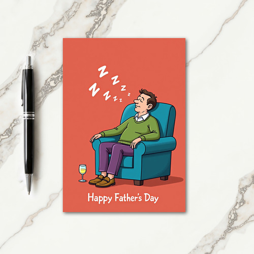 Restful Fathers Day Cartoon Card