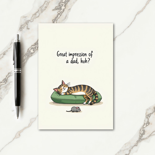 Resting Cat Fathers Day Card