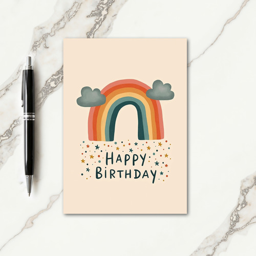 Retro Arc Birthday Card