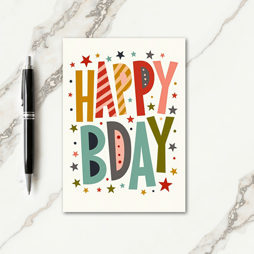 Retro Art Birthday Message Card