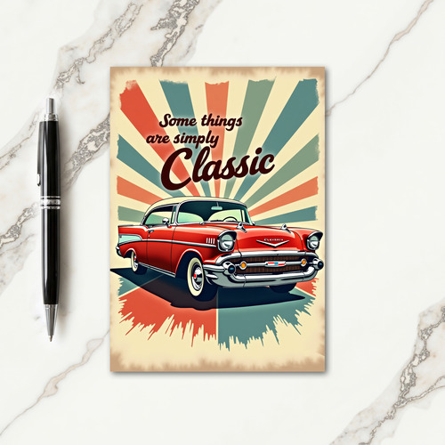 Retro Auto Art Birthday Card