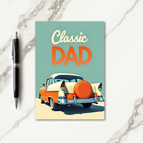 Retro Auto Dads Day Card