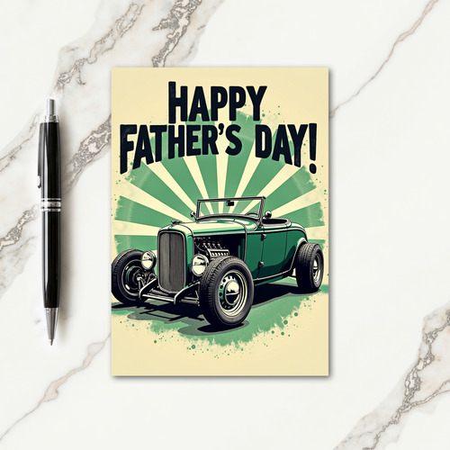 Retro Auto Fathers Day Art Card