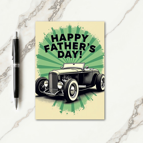 Retro Auto Fathers Day Greeting Card