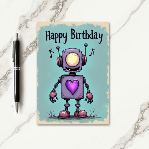 Retro Automaton Birthday Card