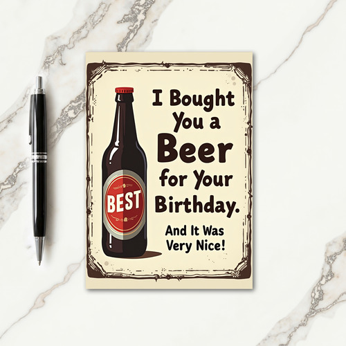 Retro Beer Birthday Card