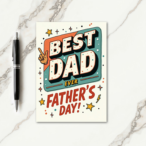 Retro Best Dad Ever Card