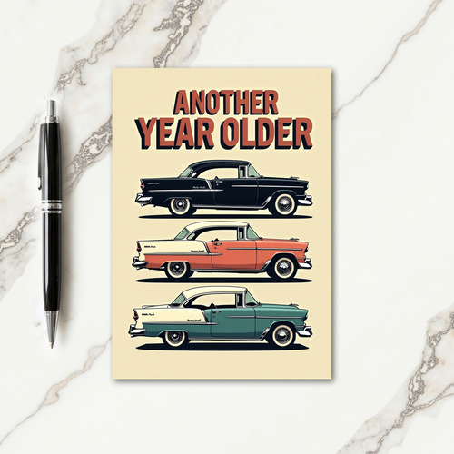 Retro Birthday Car Stack Card