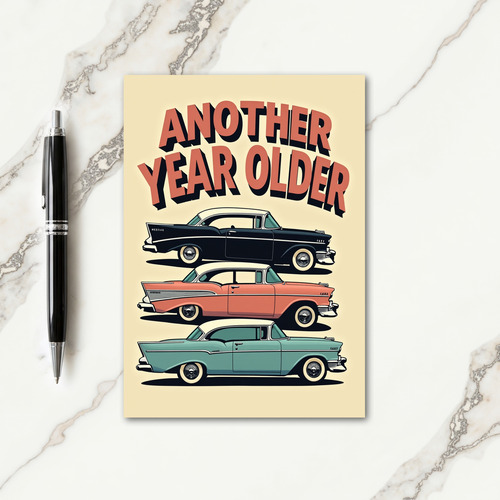 Retro Birthday Classic Car Card