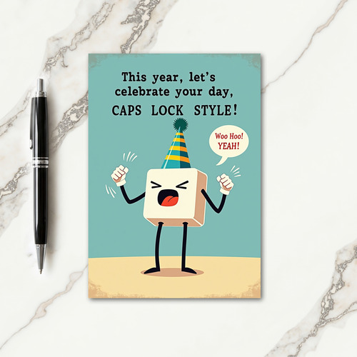 Retro Birthday Cube Character Card