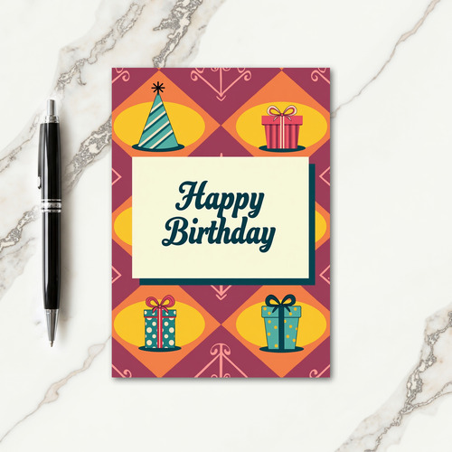 Retro Birthday Illustration Card