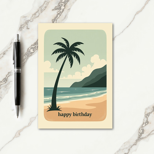 Retro Birthday Palm Coast Card