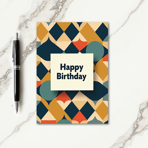 Retro Birthday Pattern Card