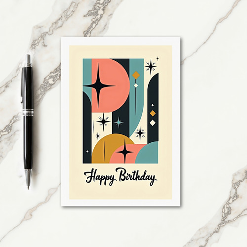 Retro Birthday Starburst Card