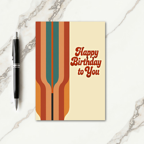 Retro Birthday Stripes Card