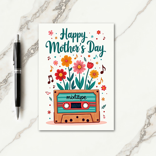 Retro Blooms Mothers Day Card