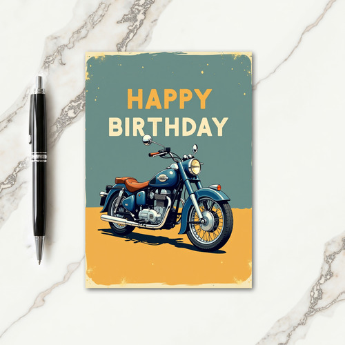 Retro Blue Vehicle Birthday Card