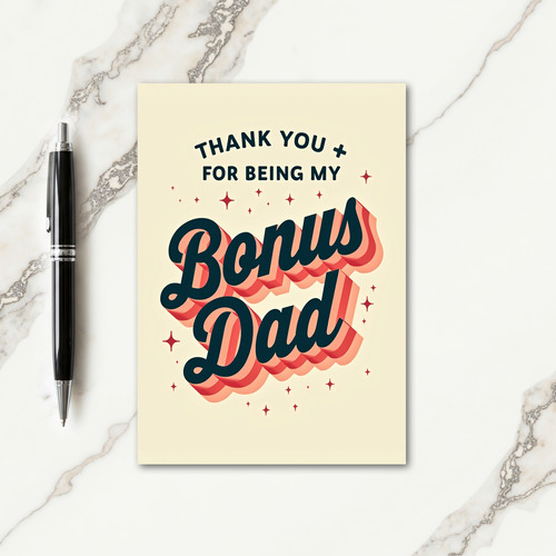 Retro Bonus Dad Thanks Card