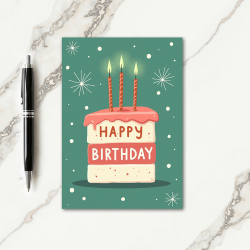 Retro Cake Art Birthday Card