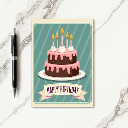 Retro Cake Birthday Card
