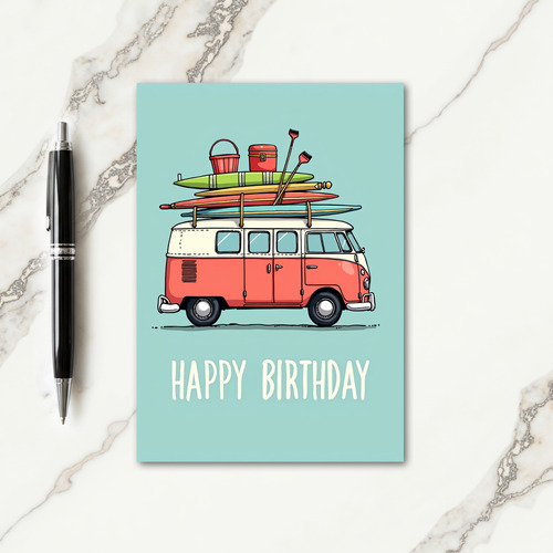 Retro Camper Birthday Card