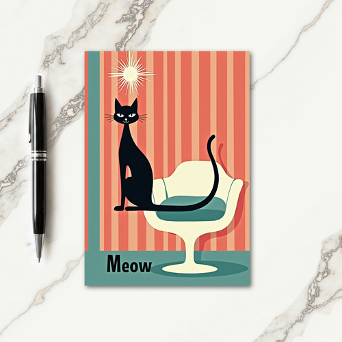 Retro Cat Birthday Card