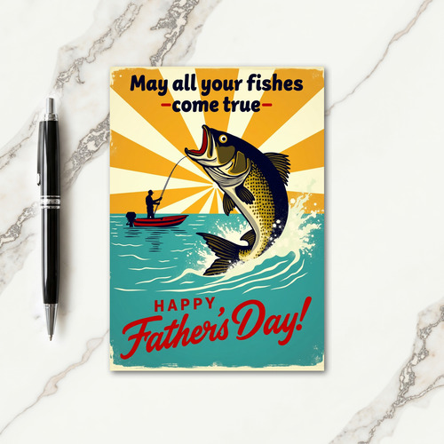 Retro Catch Fathers Day Card