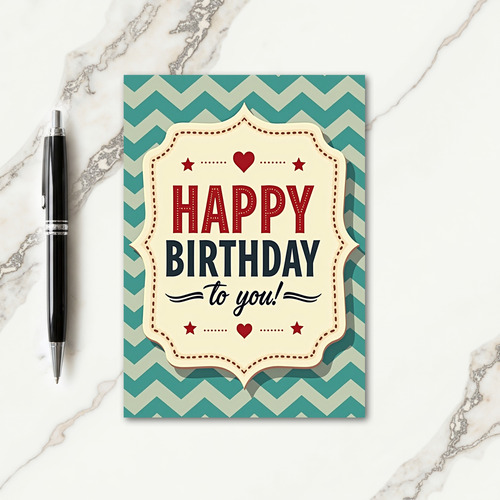Retro Chevron Birthday Card
