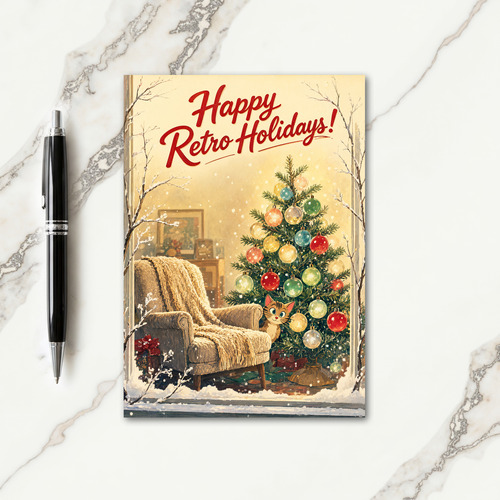 Retro Christmas Card Templates Card