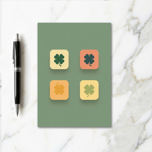 Retro Clover Faux Gold Foil Card