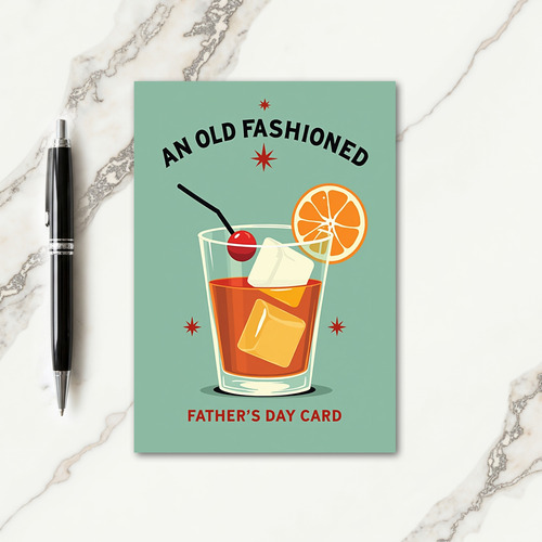 Retro Cocktail Fathers Day Card