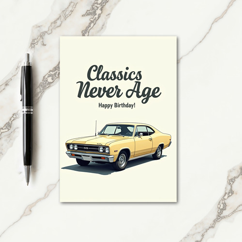 Retro Coupe Birthday Card