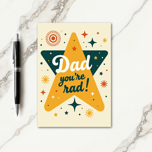 Retro Dad Youre Rad Card