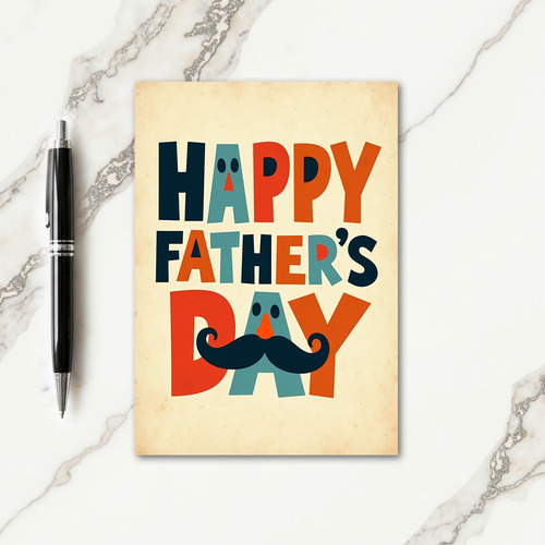 Retro Dads Day Type Card