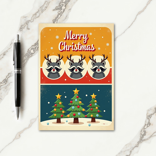 Retro Deer Christmas Card
