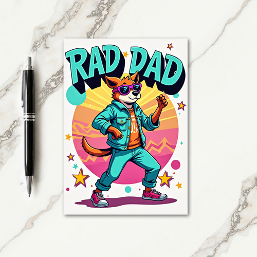 Retro Dog Fathers Day Card