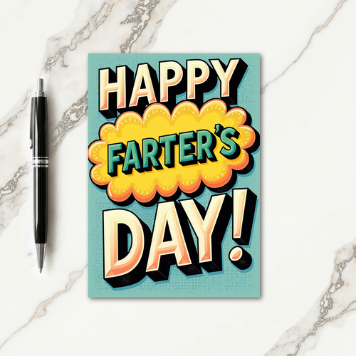 Retro Farters Day Burst Card