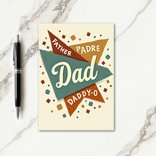 Retro Fathers Day Banner Card