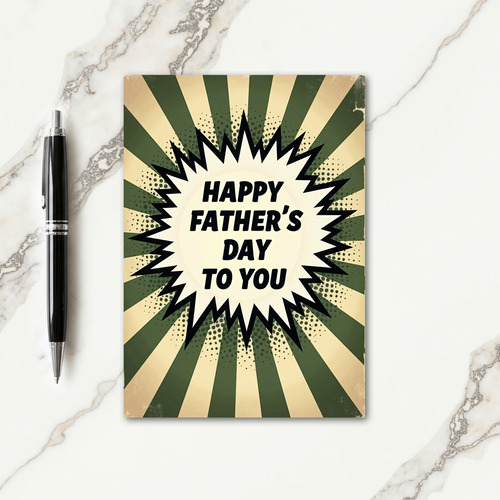 Retro Fathers Day Burst Card
