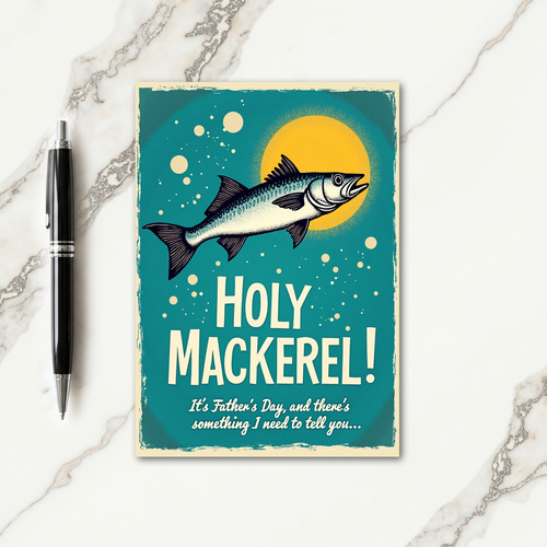 Retro Fathers Day Fish Art Card