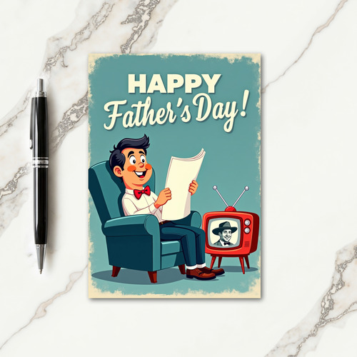 Retro Fathers Day Greeting Card