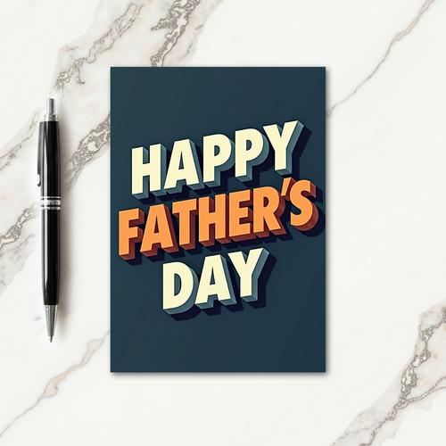 Retro Fathers Day Lettering Card