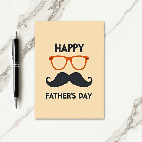Retro Fathers Day Mustache Card