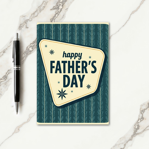 Retro Fathers Day Plaque Card