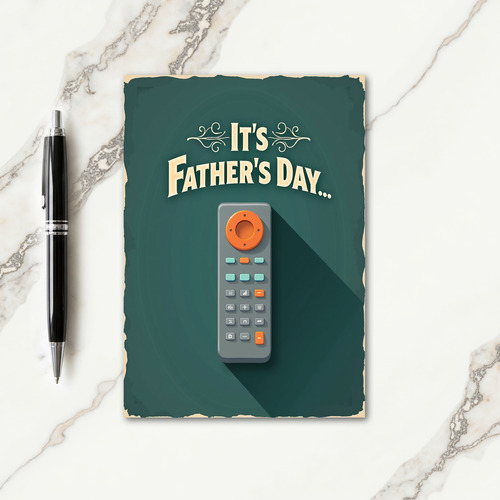 Retro Fathers Day Remote Card