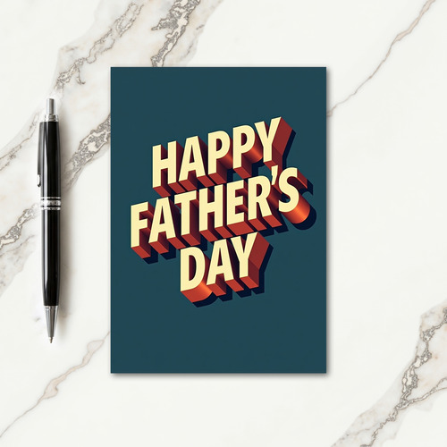 Retro Fathers Day Text Card