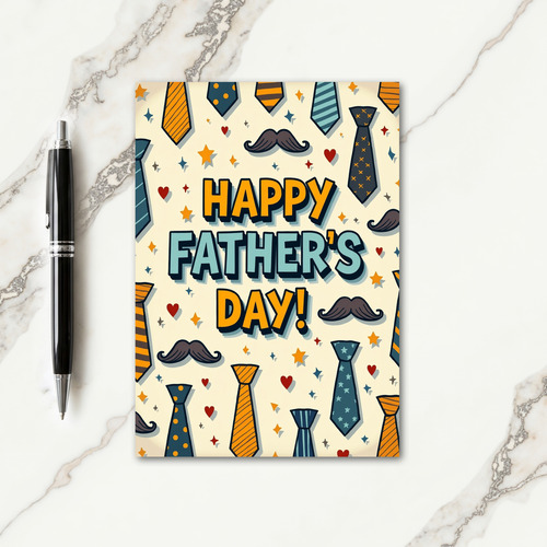 Retro Fathers Day Ties Card