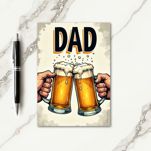 Retro Fathers Day Toast Card
