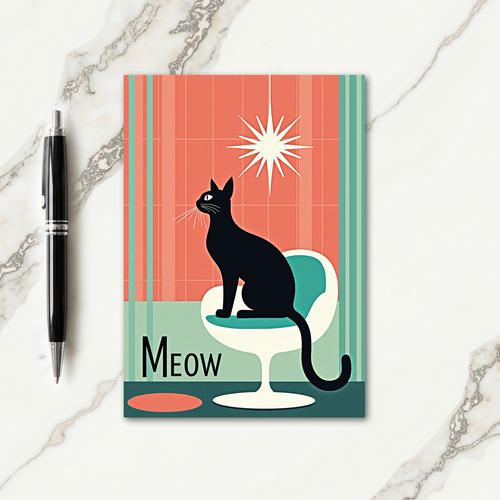 Retro Feline Birthday Card